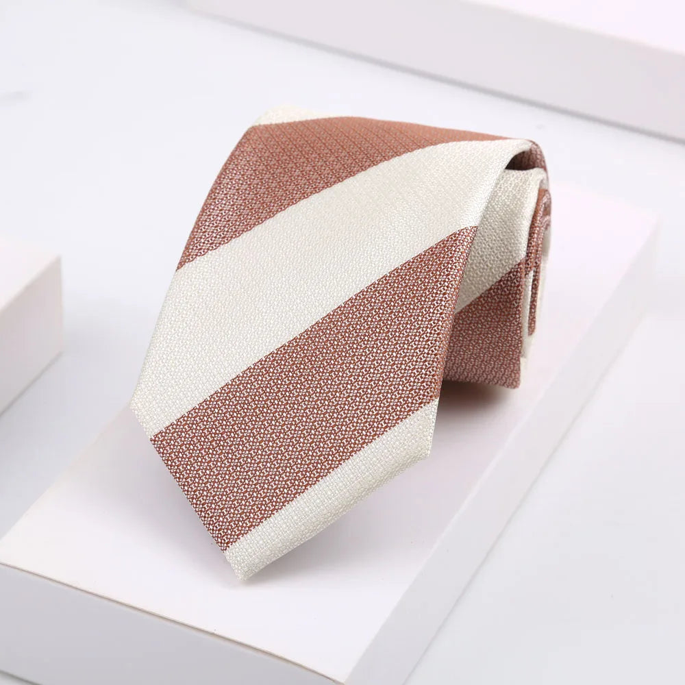 Luxury Mens 8CM Floral Dot Stripes Neck Tie For Man Groom Jacquard Woven Necktie For Business Wedding Party Accessories