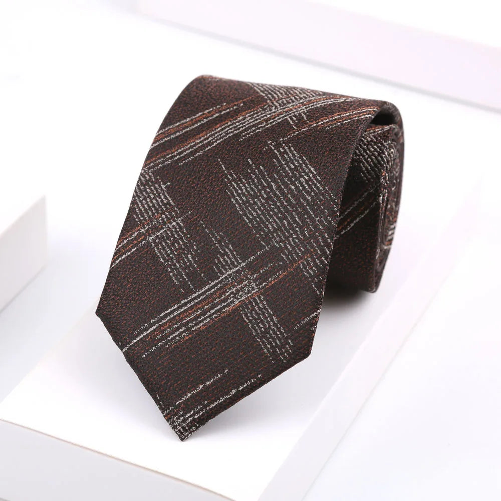 Luxury Mens 8CM Floral Dot Stripes Neck Tie For Man Groom Jacquard Woven Necktie For Business Wedding Party Accessories