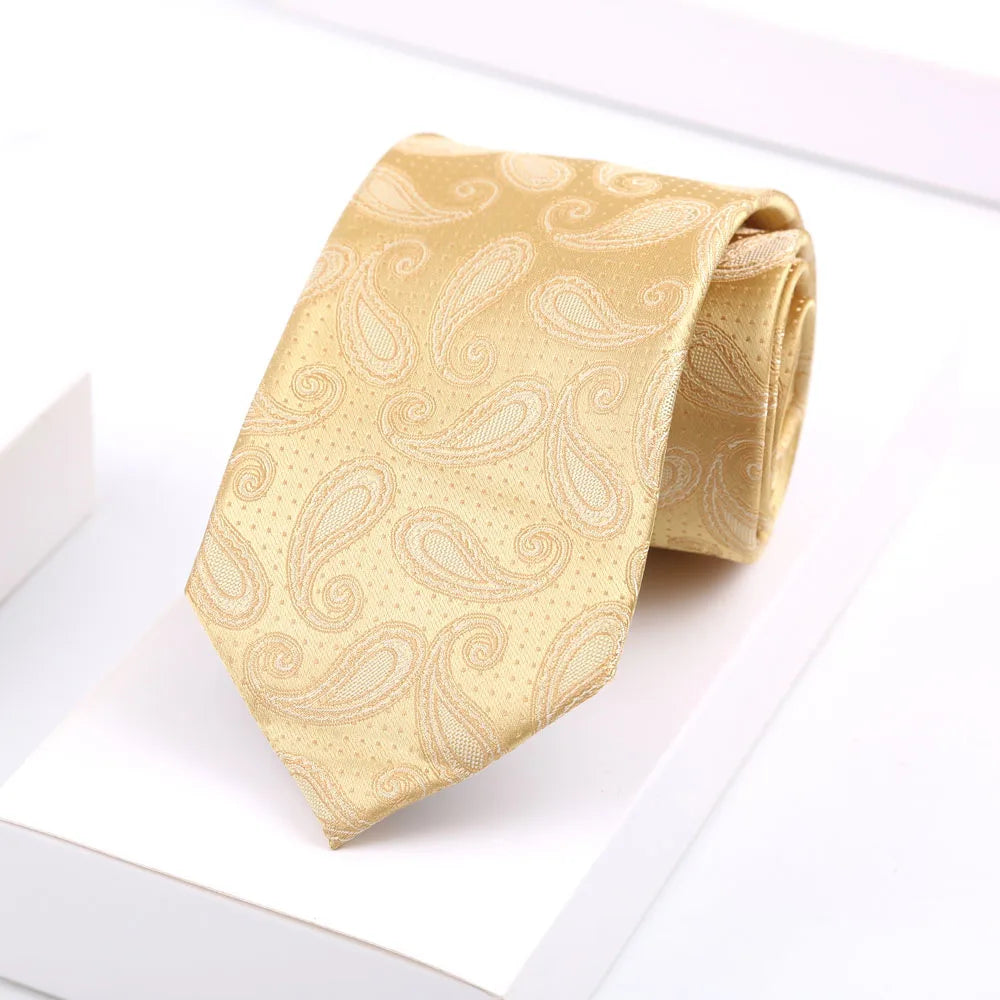 Luxury Mens 8CM Floral Dot Stripes Neck Tie For Man Groom Jacquard Woven Necktie For Business Wedding Party Accessories